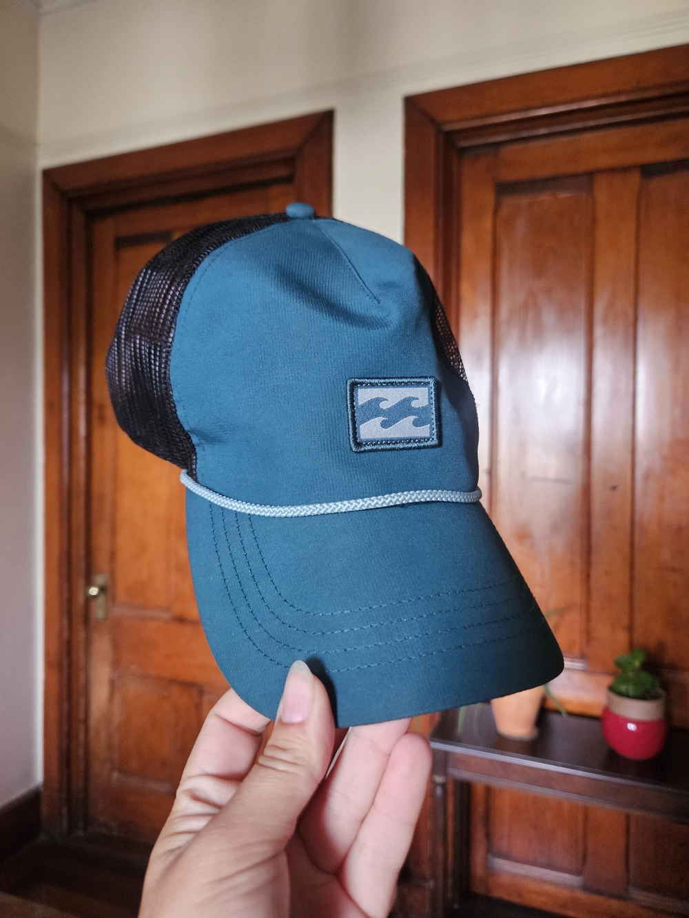 Billabong Teal Trucker Hat with Rope Detail